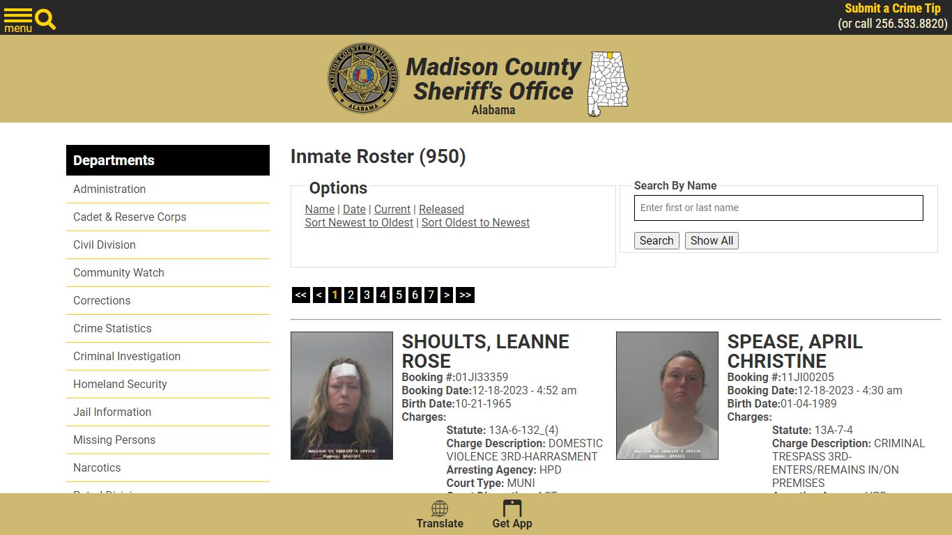 Inmate Roster - Madison County Sheriff's Office
